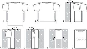 Как правильно сложить футболку чтоб не помялась