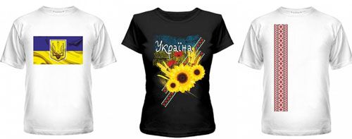 Примеры патриотических принтов на разных футболках