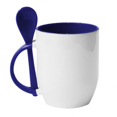 Цвет Синий, Чашки с ложками - PrintSalon