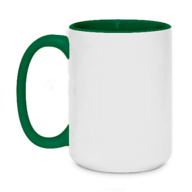 Цвет Темно-зеленый, Чашки двухцветные 420ml - PrintSalon