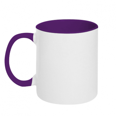 Цвет Фиолетовый+белый, Чашки двухцветные 320ml - PrintSalon