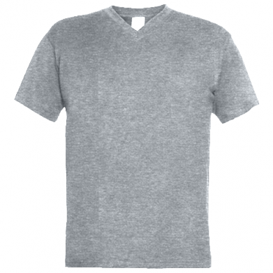 Цвет Серый, Мужские футболки с V-образным вырезом - PrintSalon