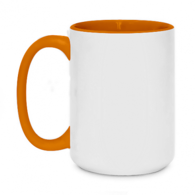 Цвет Оранжевый, Чашки двухцветные 420ml - PrintSalon