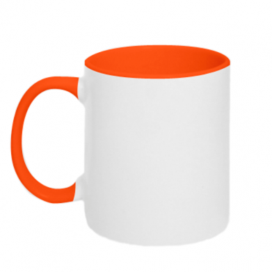 Цвет Оранжевый+белый, Чашки двухцветные 320ml - PrintSalon