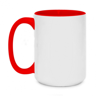 Колір Червоний, Чашки двокольорові 420ml - PrintSalon