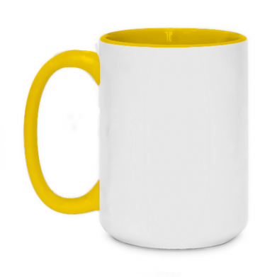 Колір Жовтий, Чашки двокольорові 420ml - PrintSalon