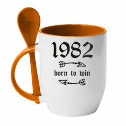 Чашка с ложкой 1982 Born to win - PrintSalon