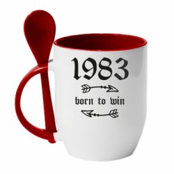 Чашка з ложкою 1983 Born to win - PrintSalon