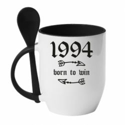 Чашка с ложкой 1994 Born to win - PrintSalon