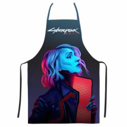 Фартух з 3D принтом Cyberpunk Girl Portrait - PrintSalon