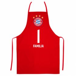 Фартук с 3D принтом FC Bayern. Твоя фамилия, номер (англ.) - PrintSalon