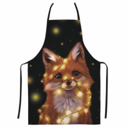 Фартух з 3D принтом Fox And Christmas Lights - PrintSalon