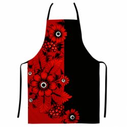 Фартух з 3D принтом Червоні квіти - PrintSalon