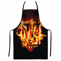 Фартух з 3D принтом Вогняний герб України - PrintSalon