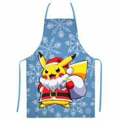 Фартух з 3D принтом Santa Claus Pikachu - PrintSalon