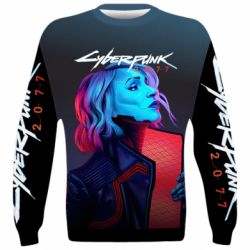 3D світшот Cyberpunk Girl Portrait - PrintSalon