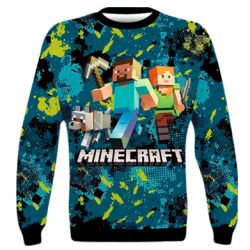 3D світшот Minecraft Steve Alex And Dog - PrintSalon