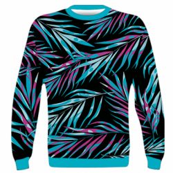 3D світшот Neon Palm Leaves - PrintSalon