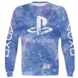 3D світшот Playstation on tai dai background - PrintSalon