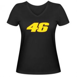 Жіноча футболка з V-подібним вирізом 46 Valentino Rossi - PrintSalon