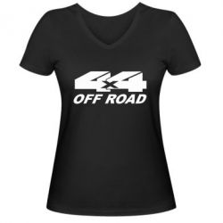 Женская футболка с V-образным вырезом 4х4 Off Road - PrintSalon