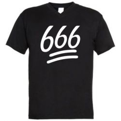 Мужская футболка  с V-образным вырезом 666 - PrintSalon