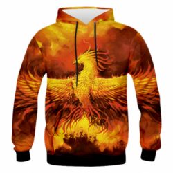 Чоловіче 3D худі A fire bird - PrintSalon
