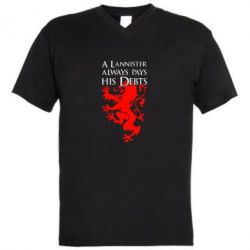 Чоловіча футболка з V-подібним вирізом A Lannister always pays his debts - PrintSalon