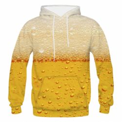 Мужское 3D худи A man with a mermaid swims in beer - PrintSalon