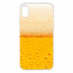 Чехол для iPhone X/Xs A man with a mermaid swims in beer - PrintSalon