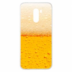 Чехол для Xiaomi Pocophone F1 A man with a mermaid swims in beer - PrintSalon
