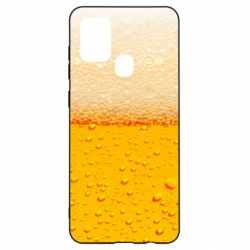 Чехол для Samsung A21s A man with a mermaid swims in beer - PrintSalon
