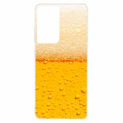 Чехол для Samsung S21 Ultra A man with a mermaid swims in beer - PrintSalon