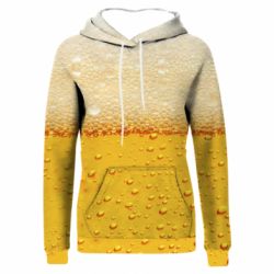 Жіноче 3D худі A man with a mermaid swims in beer-PrintSalon Жіноче 3D худі A man with a mermaid swims in beer