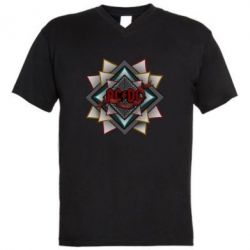 Чоловіча футболка з V-подібним вирізом AC/DC Art Logo - PrintSalon