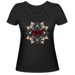 Жіноча футболка з V-подібним вирізом AC/DC Art Logo - PrintSalon