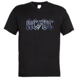 Мужская футболка  с V-образным вырезом AC/DC Logo - PrintSalon