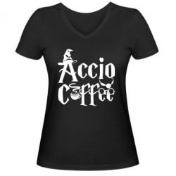 Жіноча футболка з V-подібним вирізом Accio Coffee - PrintSalon