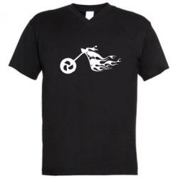 Мужская футболка  с V-образным вырезом Аццкий байк - PrintSalon