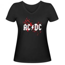 Жіноча футболка з V-подібним вирізом ACDC - PrintSalon