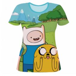 Жіноча 3D футболка Adventure Time, Finn and Jake - PrintSalon