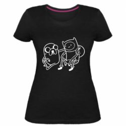 Женская премиум футболка Adventure Time: Finn and Jake