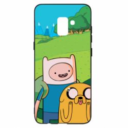 Чохол для Samsung A8+ 2018 Adventure Time, Finn and Jake - PrintSalon