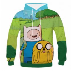 Чоловіче 3D худі Adventure Time, Finn and Jake - PrintSalon