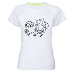 Женская футболка для спорта Adventure Time: Finn and Jake - PrintSalon