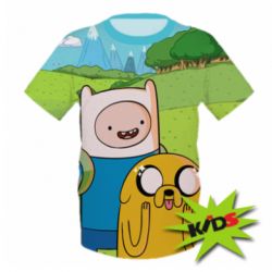 Дитяча 3D футболка Adventure Time, Finn and Jake - PrintSalon