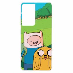 Чохол для Samsung S21 Ultra Adventure Time, Finn and Jake - PrintSalon
