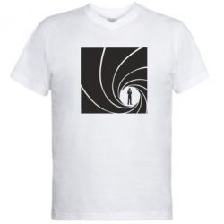 Чоловіча футболка з V-подібним вирізом агент 007 - PrintSalon