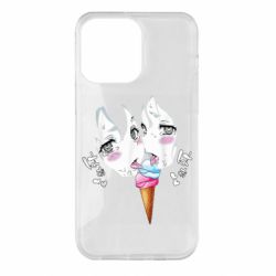 Чехол для iPhone 14 Pro Max Ahegao girl eating ice cream - PrintSalon