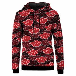 Жіноче 3D худі Akatsuki red cloud